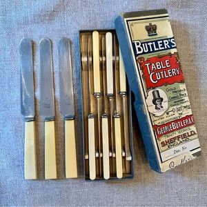 Antique George Butler & Co knife set